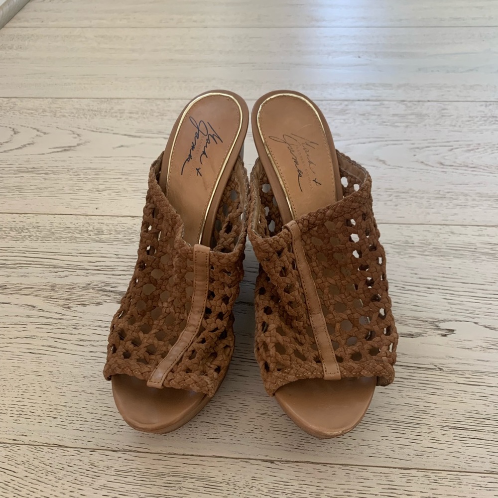 Mark + James Brown Woven Wedges